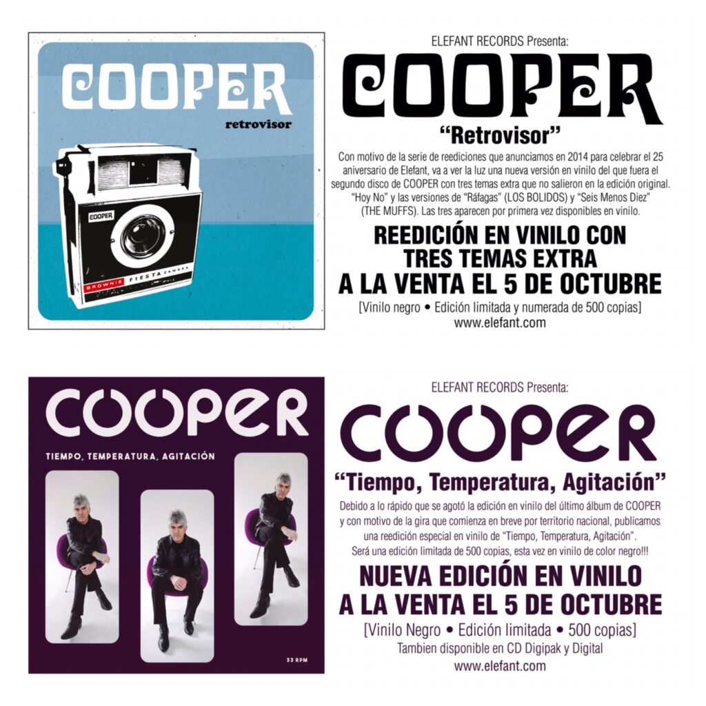 Imagen destacada de noticia: COOPER: Reediciones en vinilo, Nuevo Video-Clip y Gira